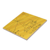 NASA Pioneer 10 Space Probe Gold Plaque Tegeltje (Zijkant)