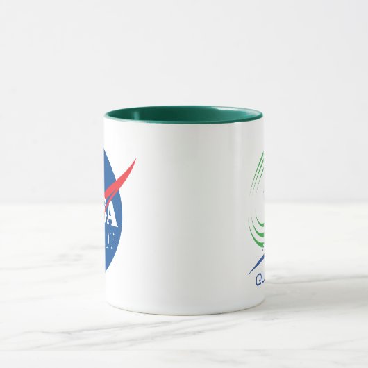 NASA Quest Logo Supersonic Green Trim Coffee Mok (Midden)