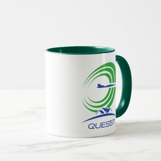 NASA Quest Logo Supersonic Green Trim Coffee Mok (Voorkant rechts)