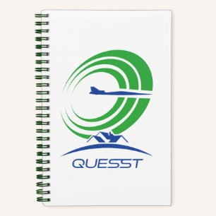 NASA Quest Logo Supersonische Groene Spiraal Notitieboek