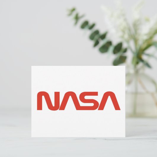 NASA Red Worm Logo Briefkaart (Staand voorkant)