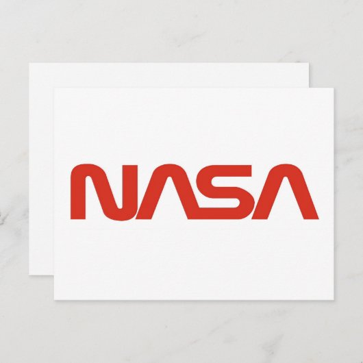 NASA Red Worm Logo Briefkaart (Voorkant / Achterkant)