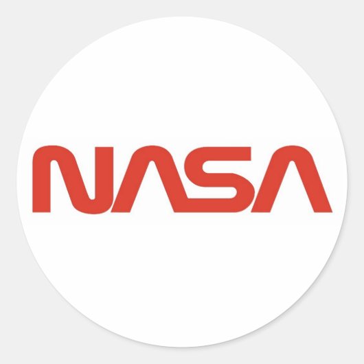 NASA Red Worm Logo Ronde Sticker (Voorkant)