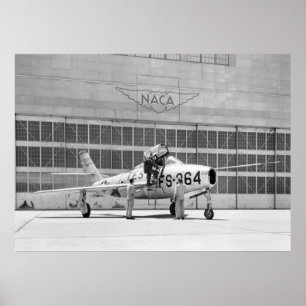 NASA: Republiek F84-F op Moffett Field Poster