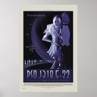 NASA Retro ExoPlanet PSO J318.5-22 reisposter Poster