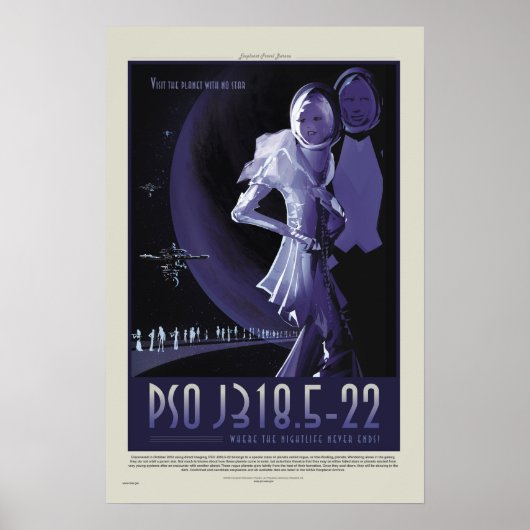 NASA Retro ExoPlanet PSO J318.5-22 reisposter Poster (Voorkant)
