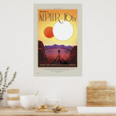 NASA Retro ExoPlanet Tour Kepler-16b reisposter Poster (Keuken)
