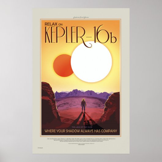 NASA Retro ExoPlanet Tour Kepler-16b reisposter Poster (Voorkant)