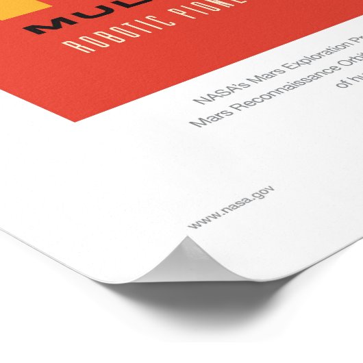 NASA - Retro Mars reisposter Poster (Hoek)