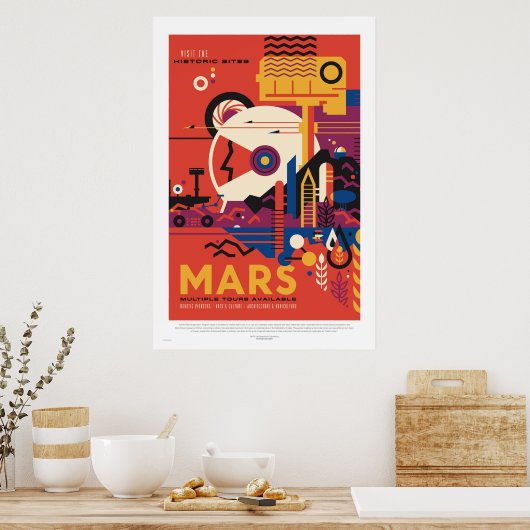 NASA - Retro Mars reisposter Poster (Keuken)