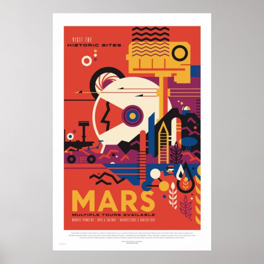 NASA - Retro Mars reisposter Poster (Voorkant)