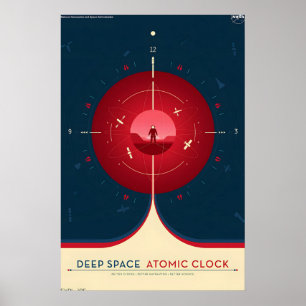 NASA Retro Stijl Reisposter - Diepe Ruimte Atoomen Poster