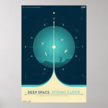 NASA Retro Stijl Reisposter - Diepe Ruimte Atoomen