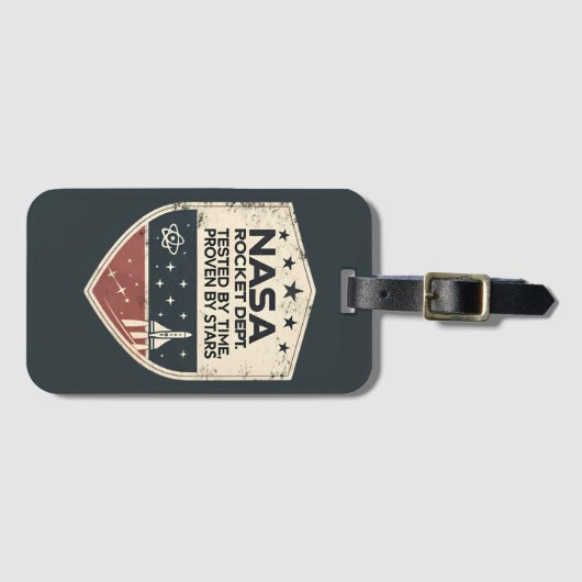 NASA Rocket Dept Getest Door Tijd Bewezen Door Ste Bagagelabel (Voorkant (horizontaal))