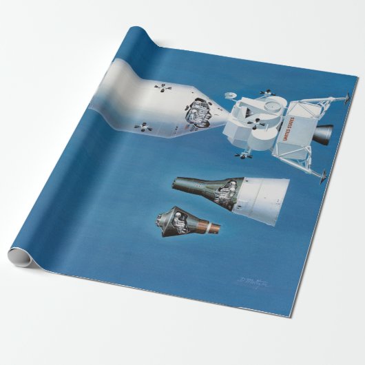  NASA-ruimtevaartuigen en raketten Cadeaupapier (Uitgerold)