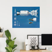 NASA-ruimtevaartuigen en raketten Poster (Thuiskantoor)