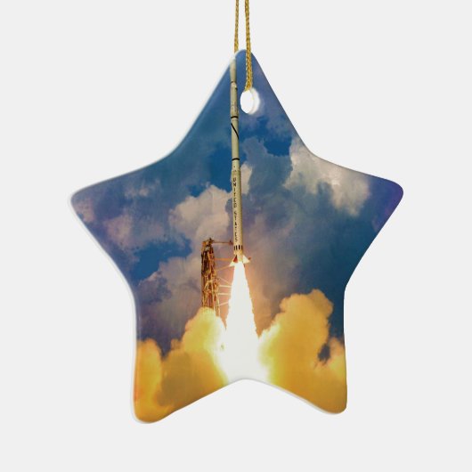 NASA Scout Rocket Launch Liftoff Keramisch Ornament (Rechts)