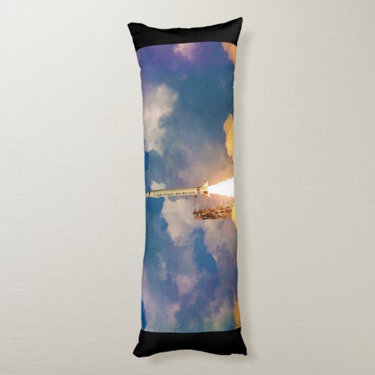 NASA Scout Rocket Launch Liftoff Lichaamskussen (Achterkant (Verticaal))