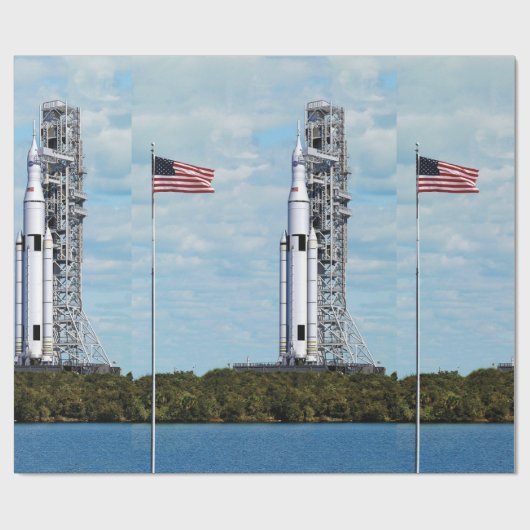 NASA SLS Space Launch System Rocket Launchpad Cadeaupapier (Vlak)