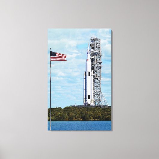 NASA SLS Space Launch System Rocket Launchpad Canvas Afdruk (Voorkant)