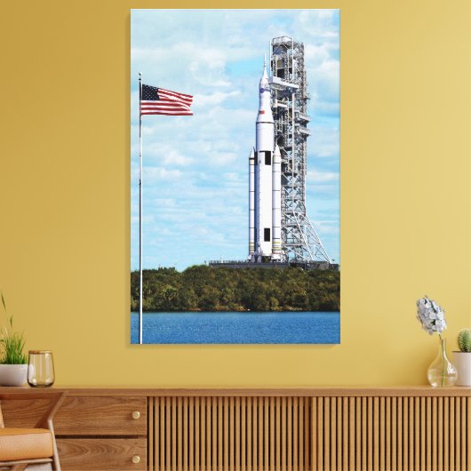 NASA SLS Space Launch System Rocket Launchpad Canvas Afdruk (Insitu (Woonkamer))
