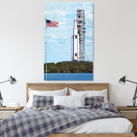 NASA SLS Space Launch System Rocket Launchpad Canvas Afdruk (Insitu (Slaapkamer))
