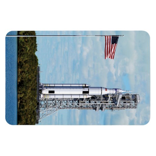 NASA SLS Space Launch System Rocket Launchpad Magneet (Horizontaal)