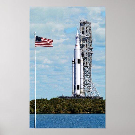 NASA SLS Space Launch System Rocket Launchpad Poster (Voorkant)