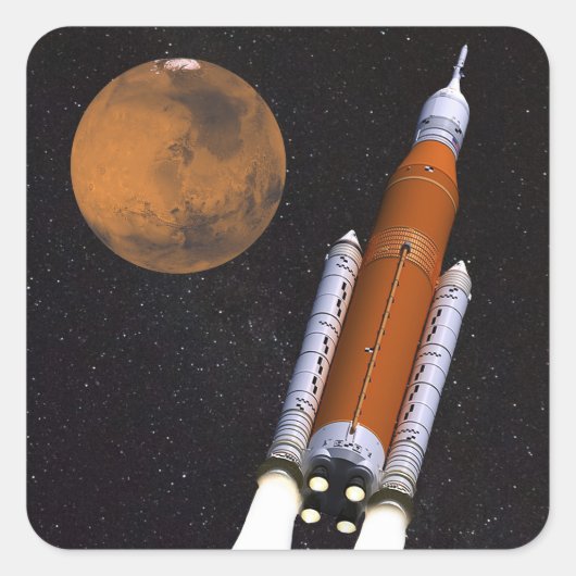 NASA SLS Space Launch System Vierkante Sticker (Voorkant)