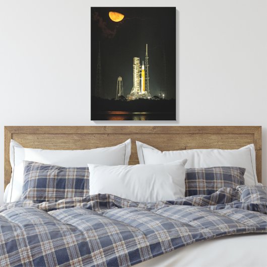 NASA Space Launch System Rocket Artemis I Moonrise Canvas Afdruk (Insitu (Slaapkamer))