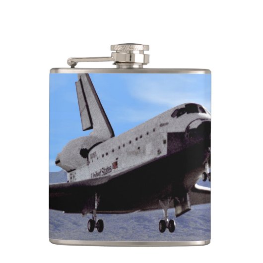 NASA Space Shuttle Atlantis landing Edwards AFB Heupfles (Voorkant)