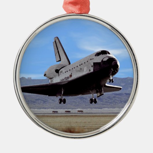 NASA Space Shuttle Atlantis Landing Edwards AFB Metalen Ornament (Voorkant)