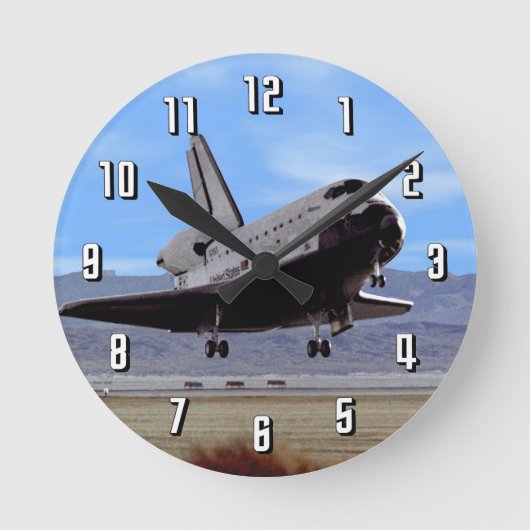 NASA Space Shuttle Atlantis Landing Edwards AFB Ronde Klok (Voorkant)