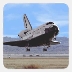 NASA Space Shuttle Atlantis landing Edwards AFB Vierkante Sticker