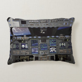 NASA Space Shuttle Cockpit Aarde Omloopbaan Raam U Accent Kussen