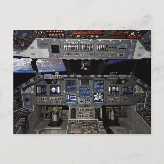 NASA Space Shuttle Cockpit Aarde Omloopbaan Raam U Briefkaart (Voorkant)
