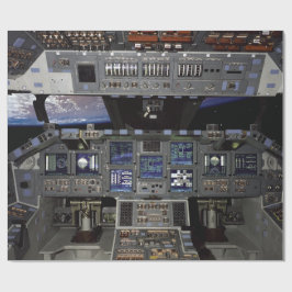 NASA Space Shuttle Cockpit Aarde Omloopbaan Raam U Cadeaupapier
