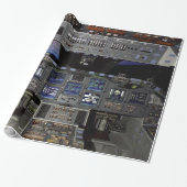 NASA Space Shuttle Cockpit Aarde Omloopbaan Raam U Cadeaupapier (Uitgerold)