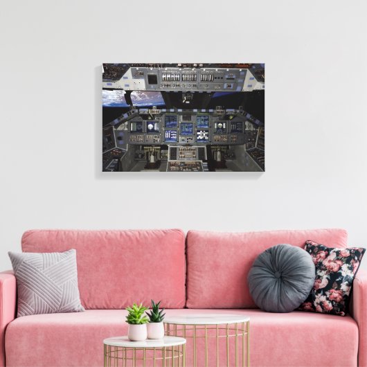 NASA Space Shuttle Cockpit Aarde Omloopbaan Raam U Canvas Afdruk (Insitu (Woonkamer))