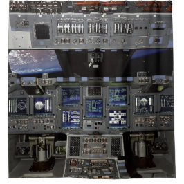 NASA Space Shuttle Cockpit Aarde Omloopbaan Raam U Douchegordijn
