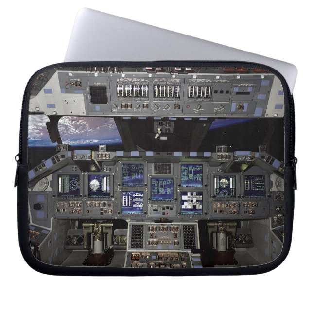 NASA Space Shuttle Cockpit Aarde Omloopbaan Raam U Laptop Sleeve (Voorkant)