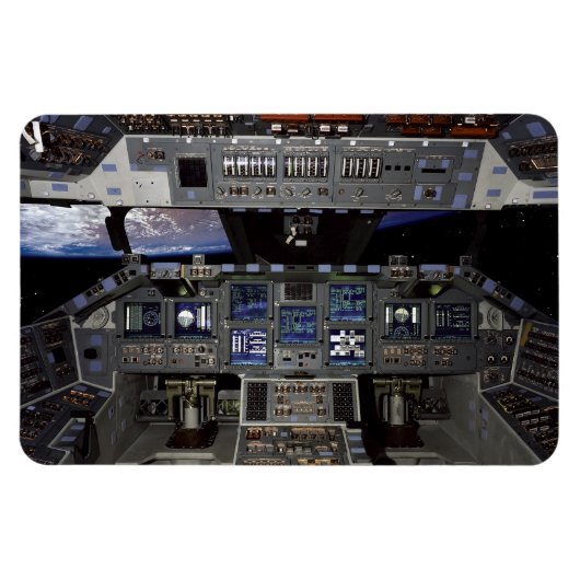 NASA Space Shuttle Cockpit Aardorbit Raam Uitzicht Magneet (Horizontaal)