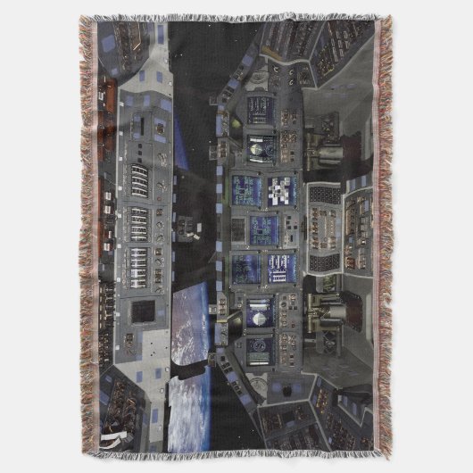 NASA Space Shuttle-cockpit Aardorbit Raamuitzicht Deken (Voorkant Verticaal)