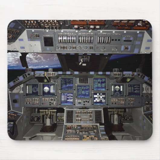 NASA Space Shuttle-cockpit Aardorbit Raamuitzicht Muismat (Voorkant)