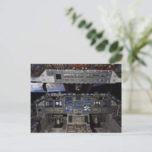 NASA Space Shuttle Cockpit Earth Orbit Window Uitz Briefkaart (Staand voorkant)