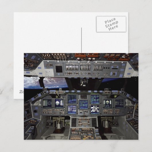NASA Space Shuttle Cockpit Earth Orbit Window Uitz Briefkaart (Voorkant / Achterkant)