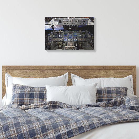 NASA Space Shuttle Cockpit Earth Orbit Window Uitz Canvas Afdruk (Insitu (Slaapkamer))