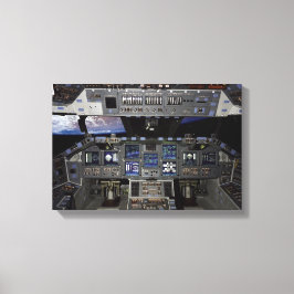 NASA Space Shuttle Cockpit Earth Orbit Window Uitz Canvas Afdruk