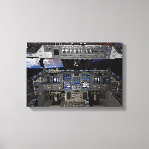 NASA Space Shuttle Cockpit Earth Orbit Window Uitz Canvas Afdruk