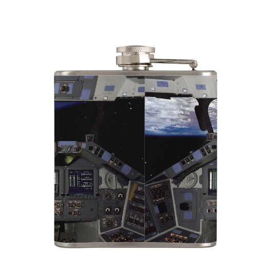 NASA Space Shuttle Cockpit Earth Orbit Window Uitz Heupfles (Achterkant)